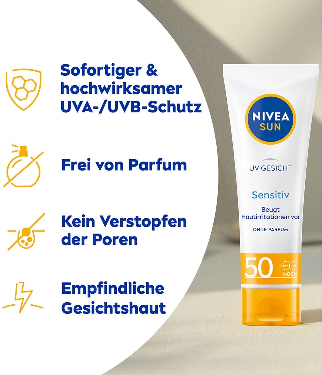 Zdjęcie produktu 3 z 6, NIVEA SUN UV Gesicht Krem do opalania