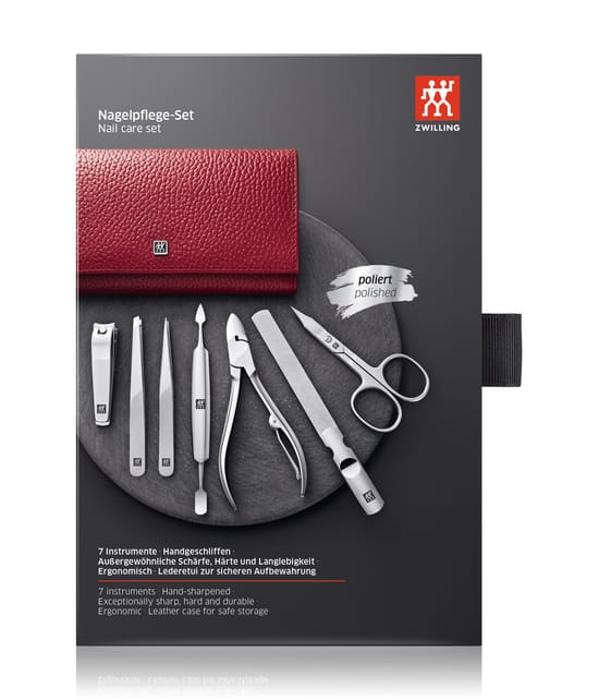 Zdjęcie produktu 2 z 4, Zwilling Zestaw do manicure klasycznego 7 szt. w kolorze czerwonym Zestaw do manicure