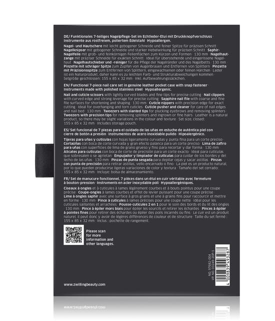 Zdjęcie produktu 3 z 4, Zwilling Zestaw do manicure klasycznego 7 szt. w kolorze czarnym Zestaw do manicure