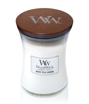 Woodwick White Tea & Jasmine świeczka zapachowa z drewnianym knotem 275 g można nabyć na stronie Flaconi.pl